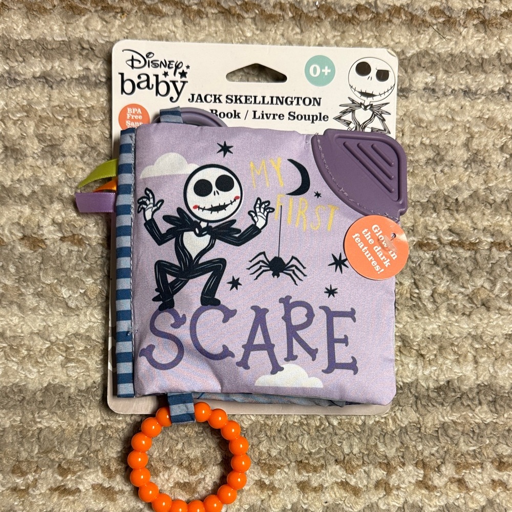 Disney Baby MY FIRST SCARE Jack Skellington Infant Soft Book Textures Crinkle